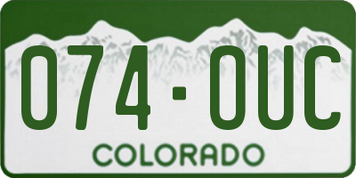 CO license plate 074OUC