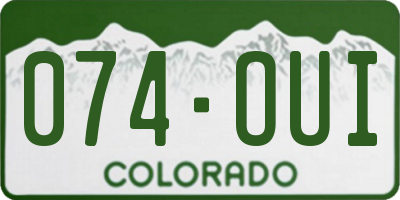 CO license plate 074OUI
