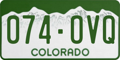 CO license plate 074OVQ