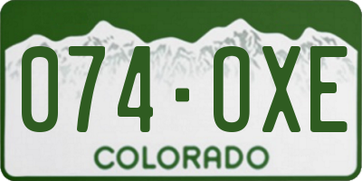 CO license plate 074OXE