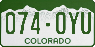 CO license plate 074OYU
