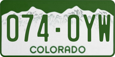 CO license plate 074OYW