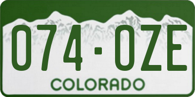CO license plate 074OZE
