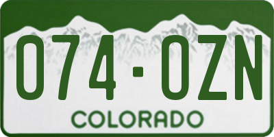 CO license plate 074OZN