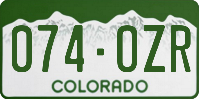 CO license plate 074OZR