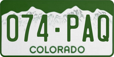 CO license plate 074PAQ