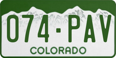 CO license plate 074PAV