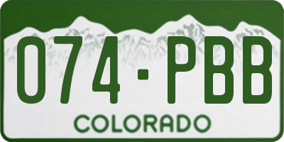 CO license plate 074PBB