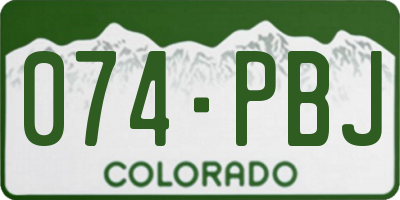 CO license plate 074PBJ