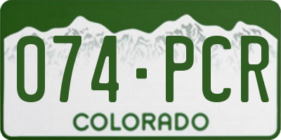 CO license plate 074PCR
