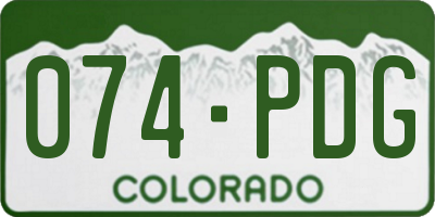 CO license plate 074PDG