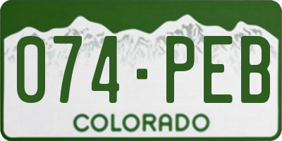 CO license plate 074PEB