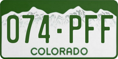CO license plate 074PFF