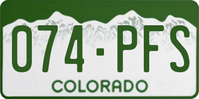 CO license plate 074PFS