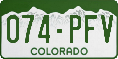 CO license plate 074PFV