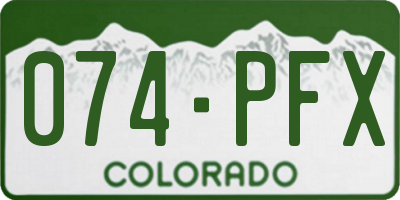 CO license plate 074PFX