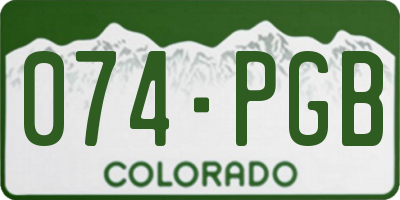 CO license plate 074PGB