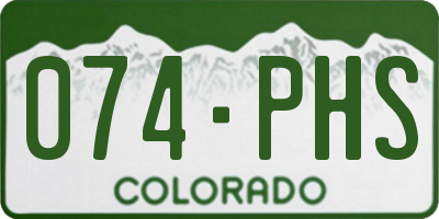 CO license plate 074PHS