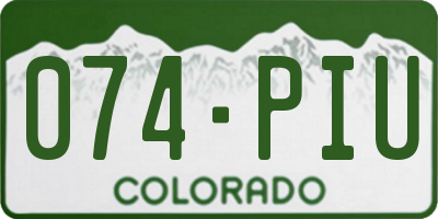 CO license plate 074PIU