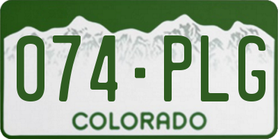 CO license plate 074PLG
