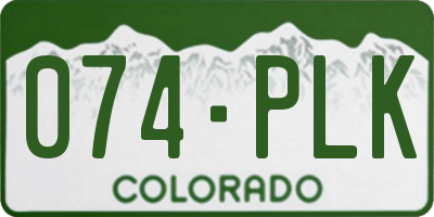 CO license plate 074PLK