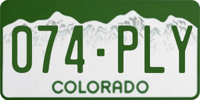 CO license plate 074PLY