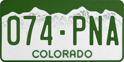 CO license plate 074PNA