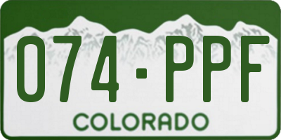 CO license plate 074PPF