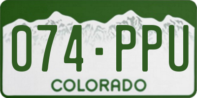 CO license plate 074PPU