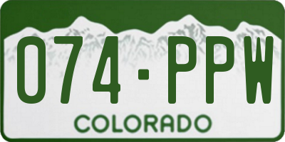CO license plate 074PPW