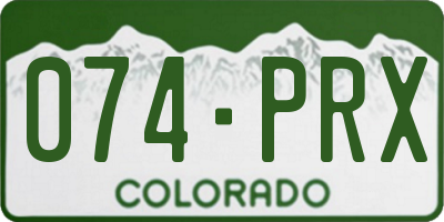 CO license plate 074PRX