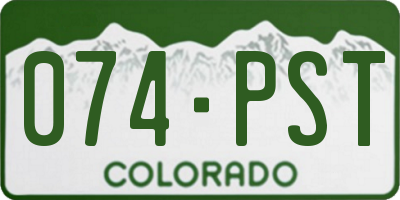CO license plate 074PST