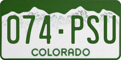 CO license plate 074PSU