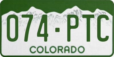 CO license plate 074PTC