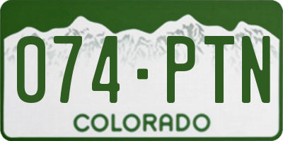 CO license plate 074PTN