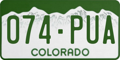 CO license plate 074PUA