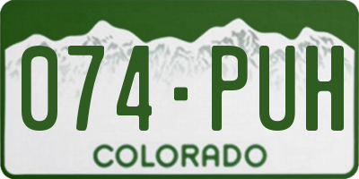 CO license plate 074PUH