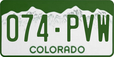 CO license plate 074PVW