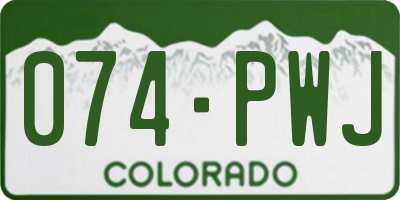 CO license plate 074PWJ