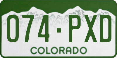 CO license plate 074PXD