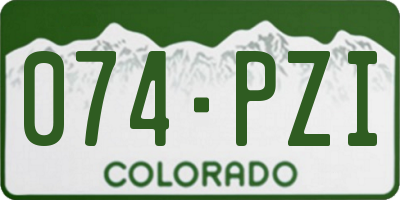 CO license plate 074PZI