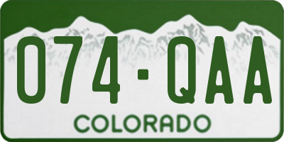 CO license plate 074QAA