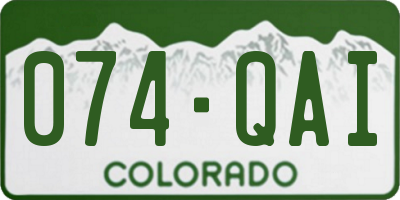 CO license plate 074QAI
