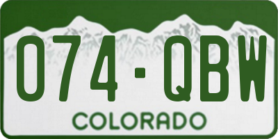 CO license plate 074QBW