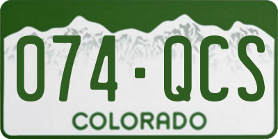 CO license plate 074QCS