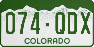 CO license plate 074QDX