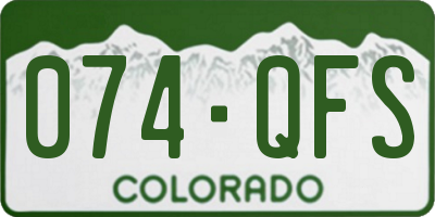 CO license plate 074QFS