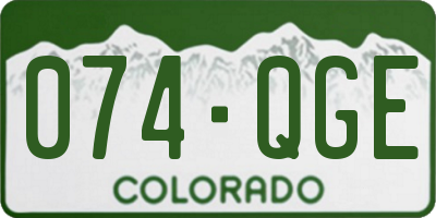 CO license plate 074QGE
