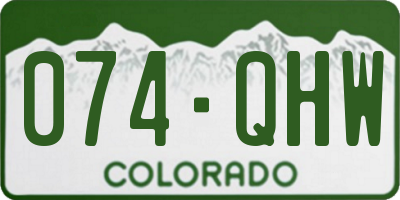 CO license plate 074QHW