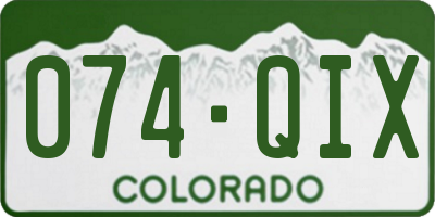 CO license plate 074QIX